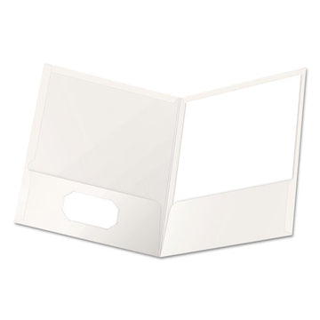 Oxford™ High Gloss Laminated Paperboard Folder, 100-sheet Capacity, 11 X 8.5, White, 25-box freeshipping - TVN Wholesale